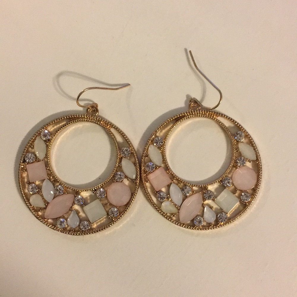 Claire's earrings gold with gems